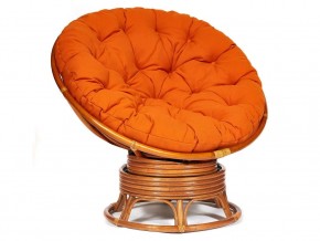 Кресло-качалка Papasan w 23/01 B с подушкой Cognac, ткань Оранжевый в Карпинске - karpinsk.magazin-mebel74.ru | фото