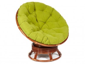 Кресло-качалка Papasan w 23/01 B с подушкой Pecan, флок Олива в Карпинске - karpinsk.magazin-mebel74.ru | фото