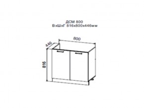 Шкаф нижний ДСМ800 под мойку в Карпинске - karpinsk.magazin-mebel74.ru | фото
